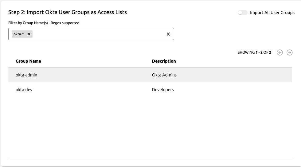 Filtering Okta User Groups